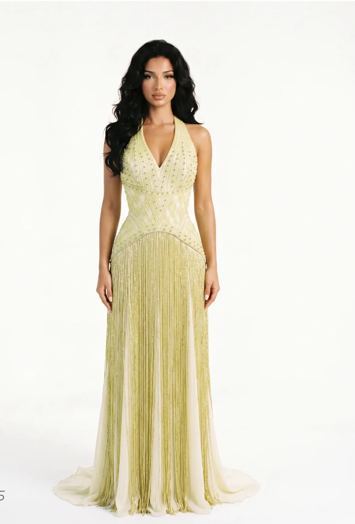 Aleen Sabbagh Crystal-Embellished Gown