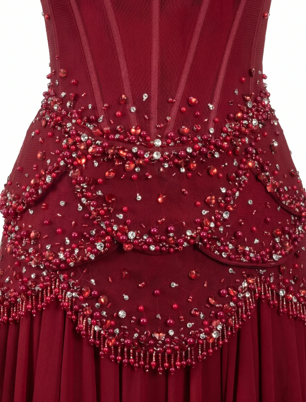Women’s Distinction Embellished Burgundy Gown 5