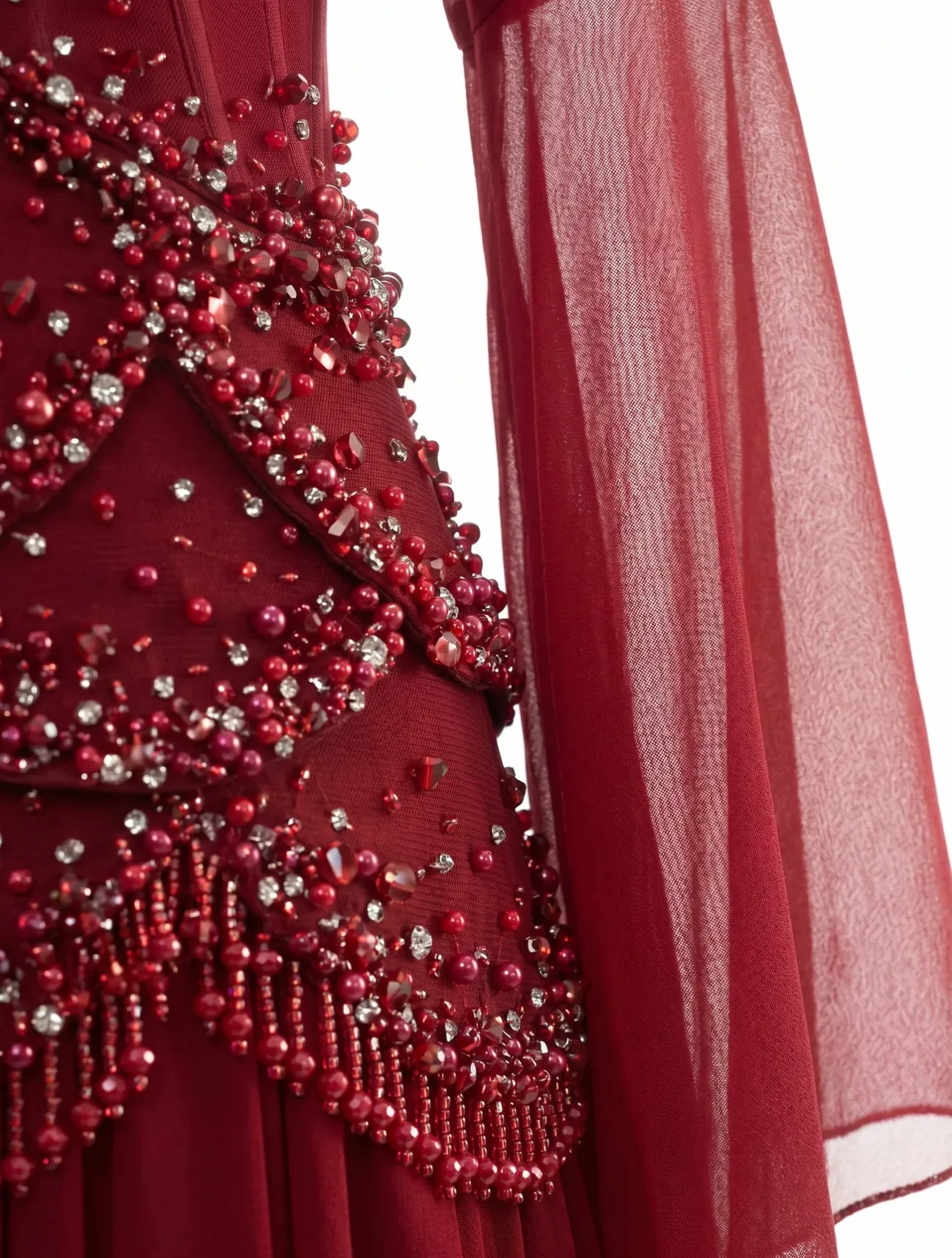 Women’s Distinction Embellished Burgundy Gown 6