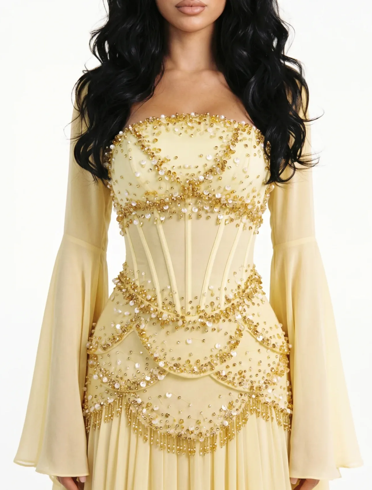 Women’s Distinction Yellow Embellished Gown 3