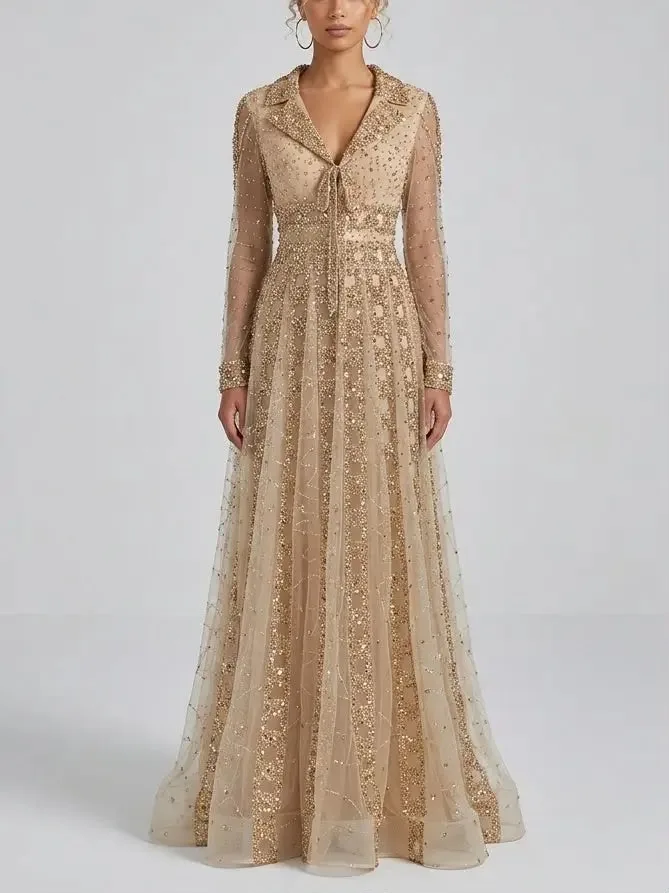 Women’s Distinction Gold Embellished Gown