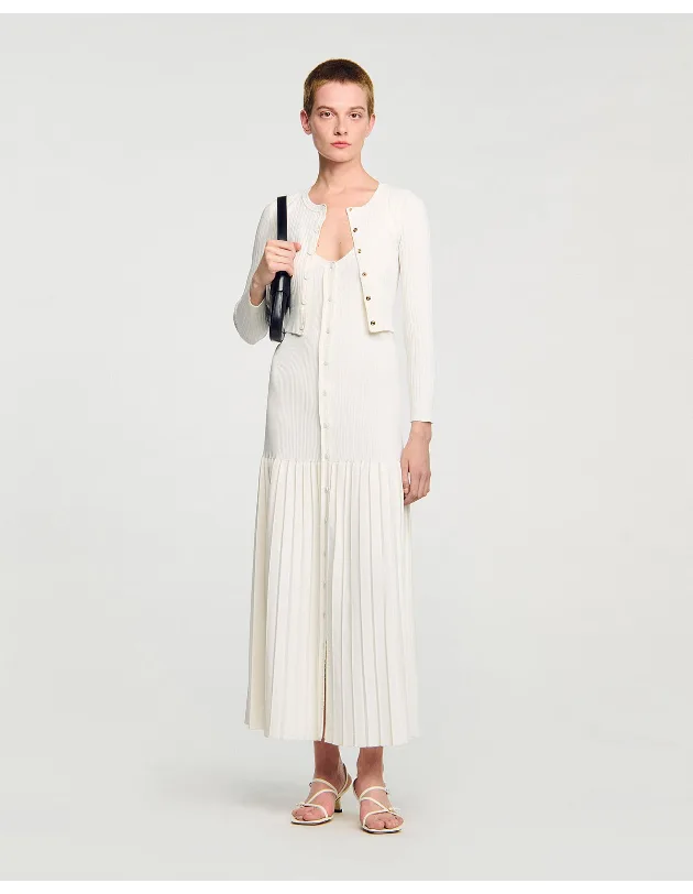 Sandro White Knit Dress