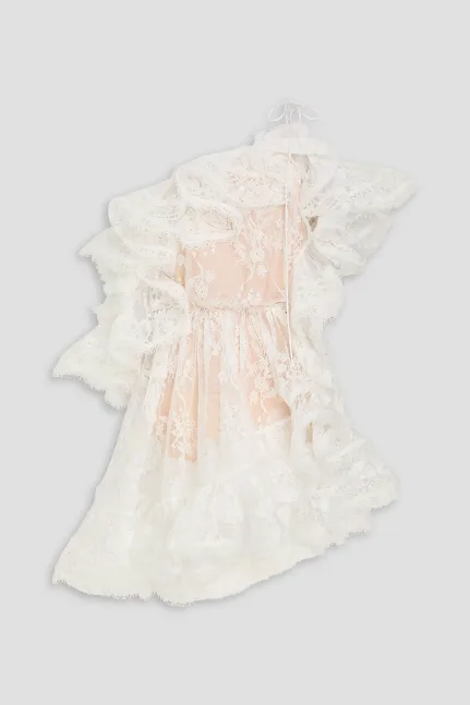 Short Evening Dress with Lace and Ruffles 3