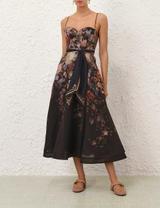 Zimmermann Black Floral Midi Dress 1
