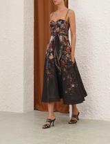 Zimmermann Black Floral Midi Dress 4