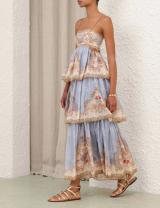 Zimmermann Blue Printed Tiered Maxi Dress 2
