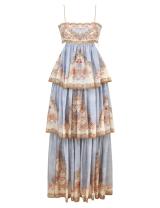 Zimmermann Blue Printed Tiered Maxi Dress 5