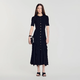 Sandro Black Knitted Midi Dress 1