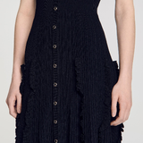 Sandro Black Knitted Midi Dress 2
