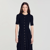 Sandro Black Knitted Midi Dress 3