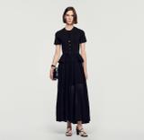 Sandro Black Peplum Maxi Dress 1