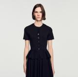 Sandro Black Peplum Maxi Dress 3